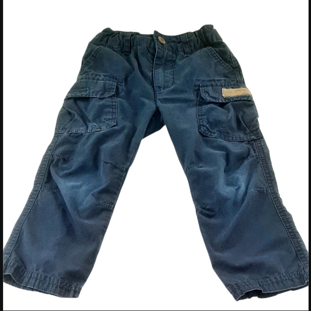 Baby Gap Boys Size 3T Cargo Pants Jeans Bottoms Elastic Waist Blue